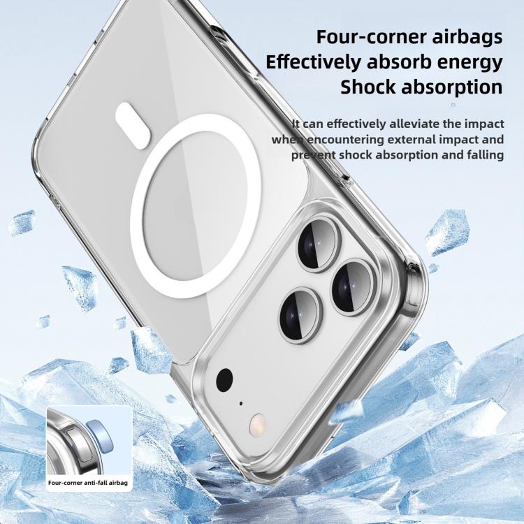 For iPhone 17 Kalebol Ice-clear MagSafe Anti-drop Phone Case - Transparent