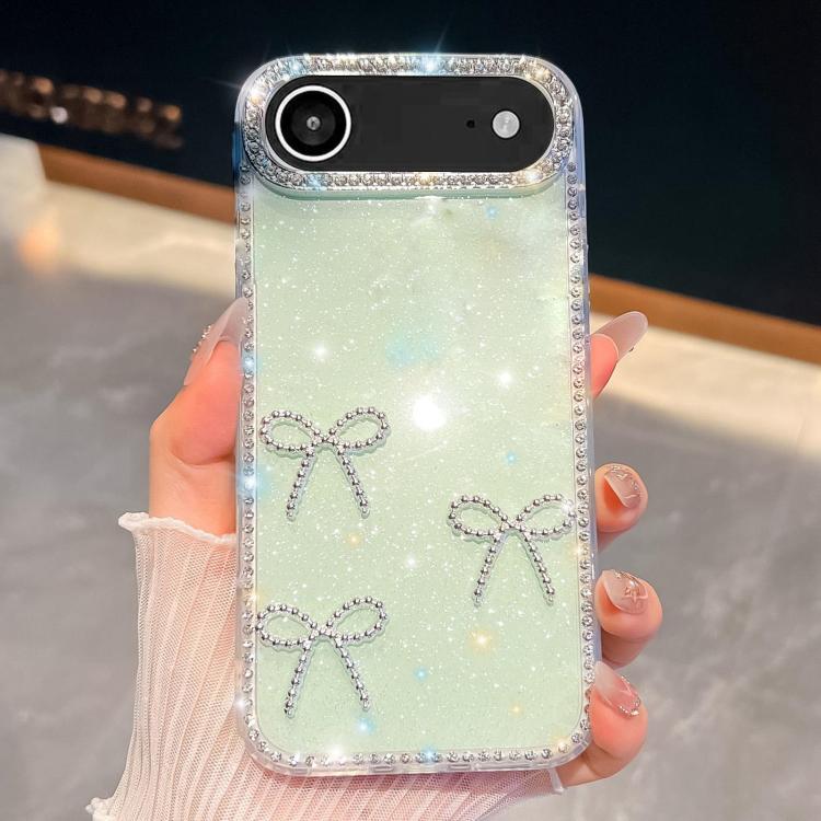 For iPhone Air Diamond Glitter Bow-knot Four-Corner Shockproof Phone Case