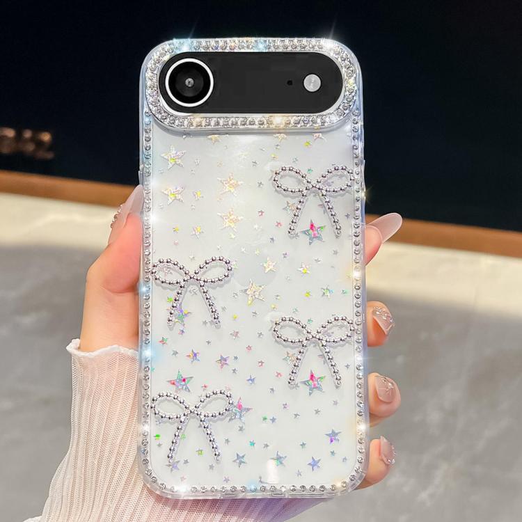 For iPhone Air Diamond Glitter Bow-knot Four-Corner Shockproof Phone Case