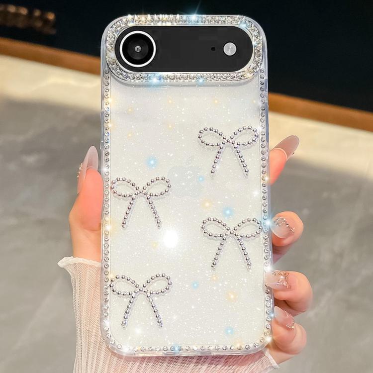 For iPhone Air Diamond Glitter Bow-knot Four-Corner Shockproof Phone Case