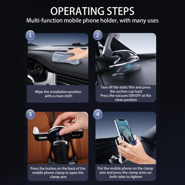 X253 Dashboard Suction Cup Holder Multifunctional 360 Degree Rotating Car Phone Mount