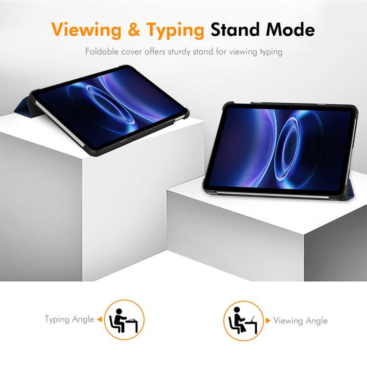 For Redmi Pad 2 SE 9.7 2026 ENKAY Tri-fold Custer Texture Leather Stand Tablet Case