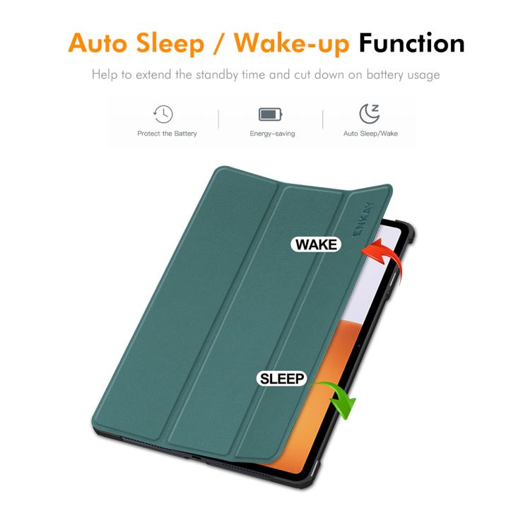 For Xiaomi Pad 7S Pro 12.5 ENKAY Tri-fold Custer Texture Leather Smart Tablet Case