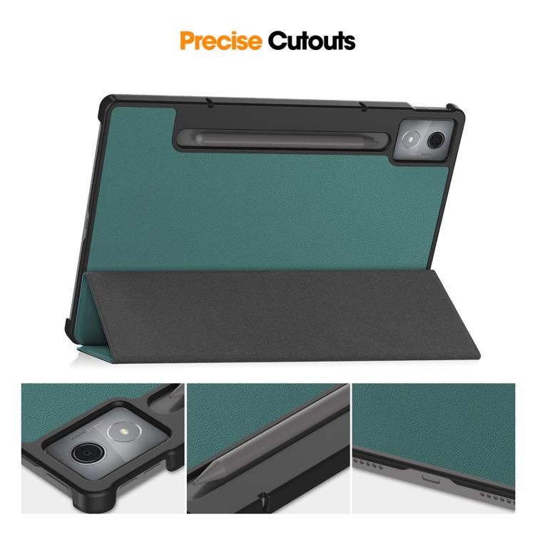 For Xiaomi Pad 7S Pro 12.5 ENKAY Tri-fold Custer Texture Leather Smart Tablet Case