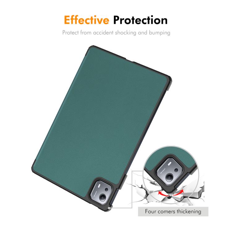 For Xiaomi Pad 7S Pro 12.5 ENKAY Tri-fold Custer Texture Leather Smart Tablet Case