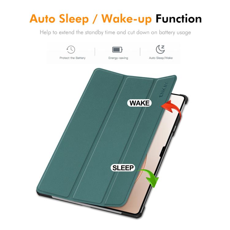 For Xiaomi Pad 7 Ultra 14 ENKAY Tri-fold Custer Texture Leather Smart Tablet Case