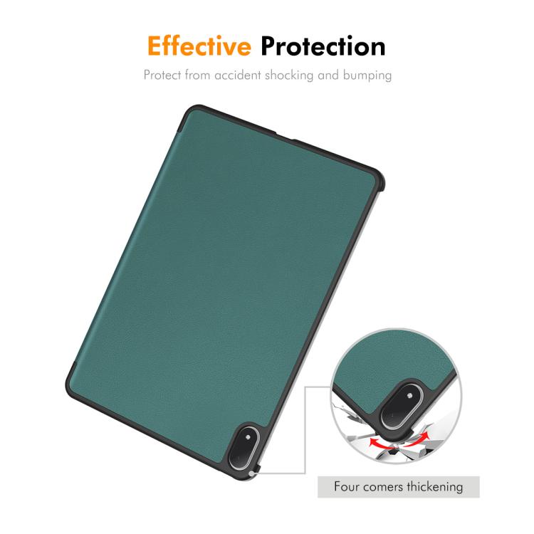 For OnePlus Pad 3 / Pad 2 Pro 13.2 ENKAY Tri-fold Custer Texture Leather Smart Tablet Case