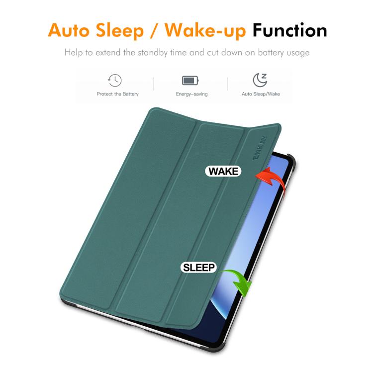 For OnePlus Pad 3 / Pad 2 Pro 13.2 ENKAY Tri-fold Custer Texture Leather Smart Tablet Case