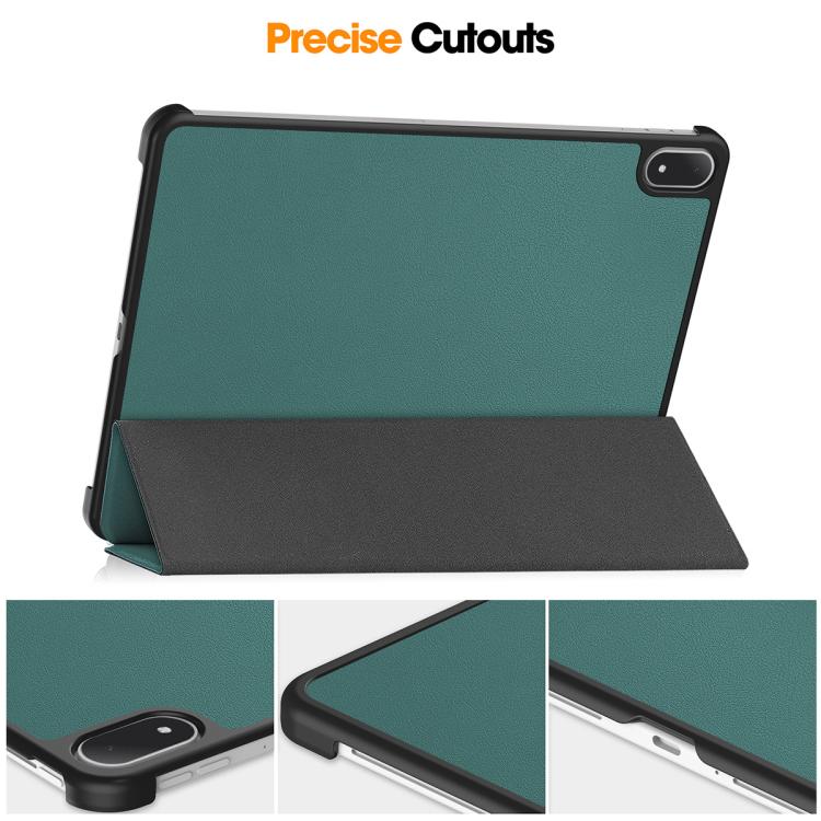 For OnePlus Pad 3 / Pad 2 Pro 13.2 ENKAY Tri-fold Custer Texture Leather Smart Tablet Case
