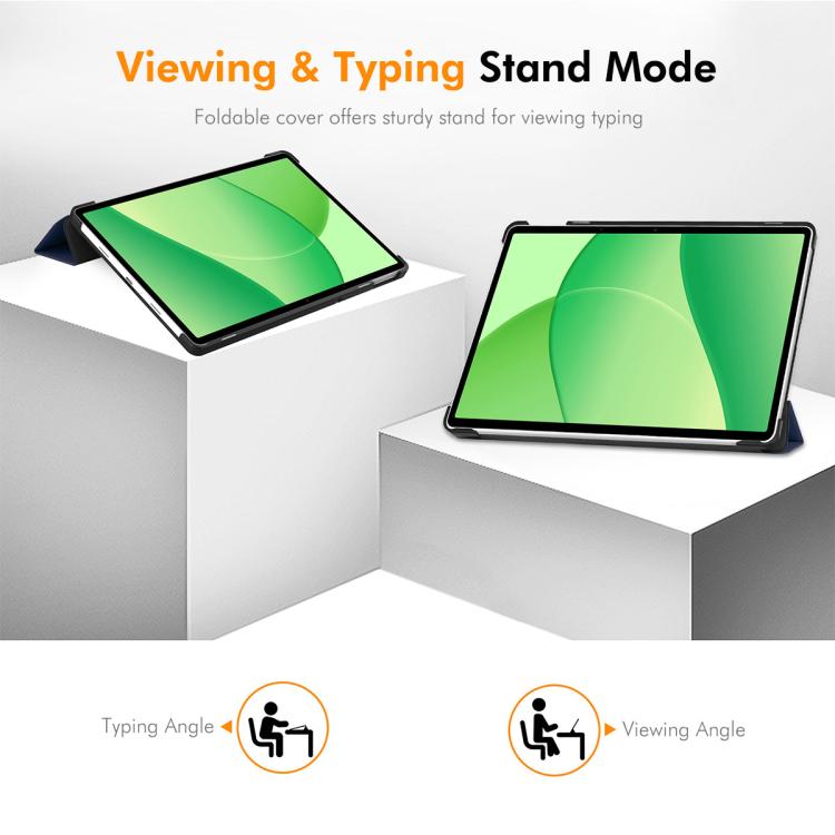 For OPPO Pad SE 11.0 ENKAY Tri-fold Custer Texture Leather Smart Tablet Case