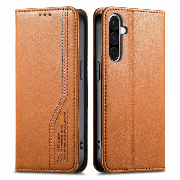 For Samsung Galaxy A57 5G Elastic Wristband Magnetic Suction Leather Phone Case