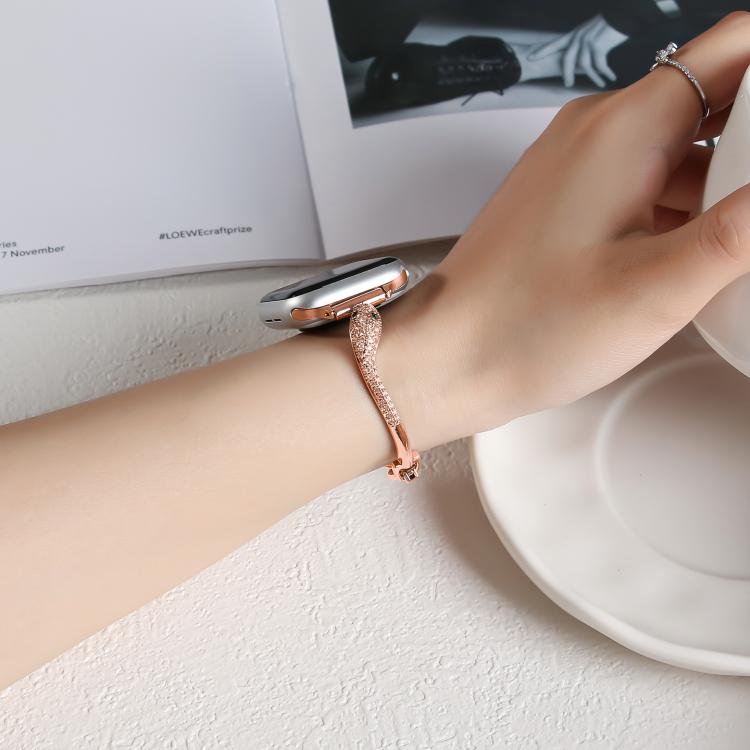 For Apple Watch 42mm / 41mm / 40mm / 38mm Copper Inlaid Zircon Snake Head Watch Band