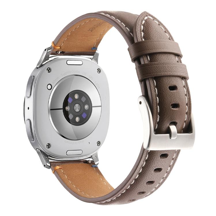 For Samsung Galaxy Watch8 / Watch8 Classic Stitched Genuine Leather Watch Band