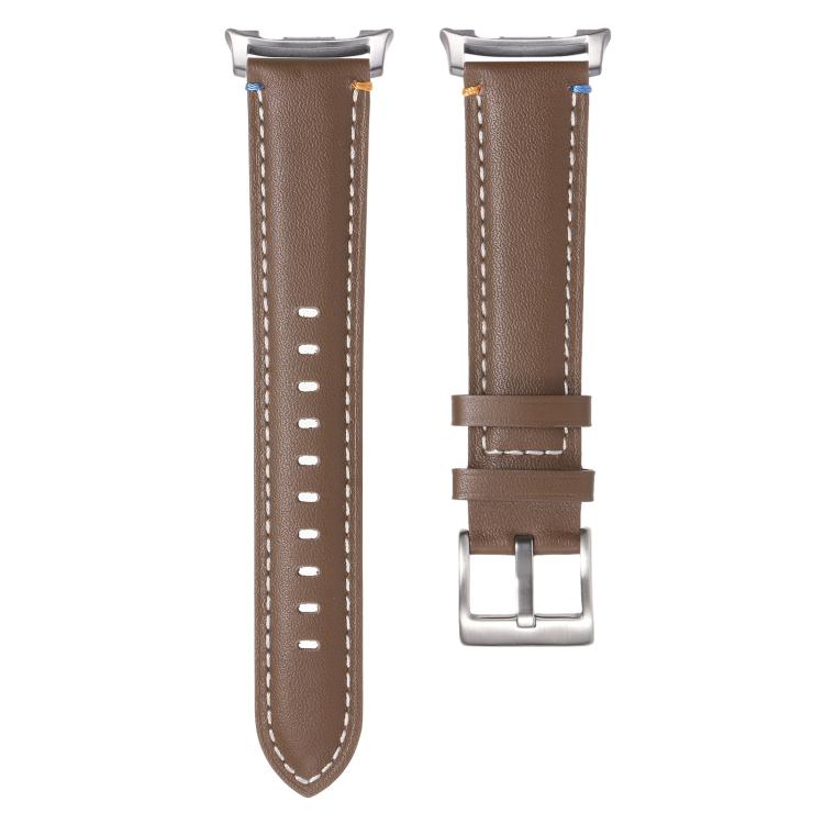 For Samsung Galaxy Watch8 / Watch8 Classic Stitched Genuine Leather Watch Band