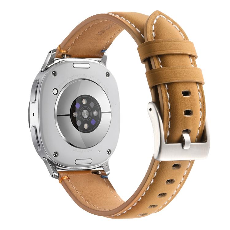 For Samsung Galaxy Watch8 / Watch8 Classic Stitched Genuine Leather Watch Band