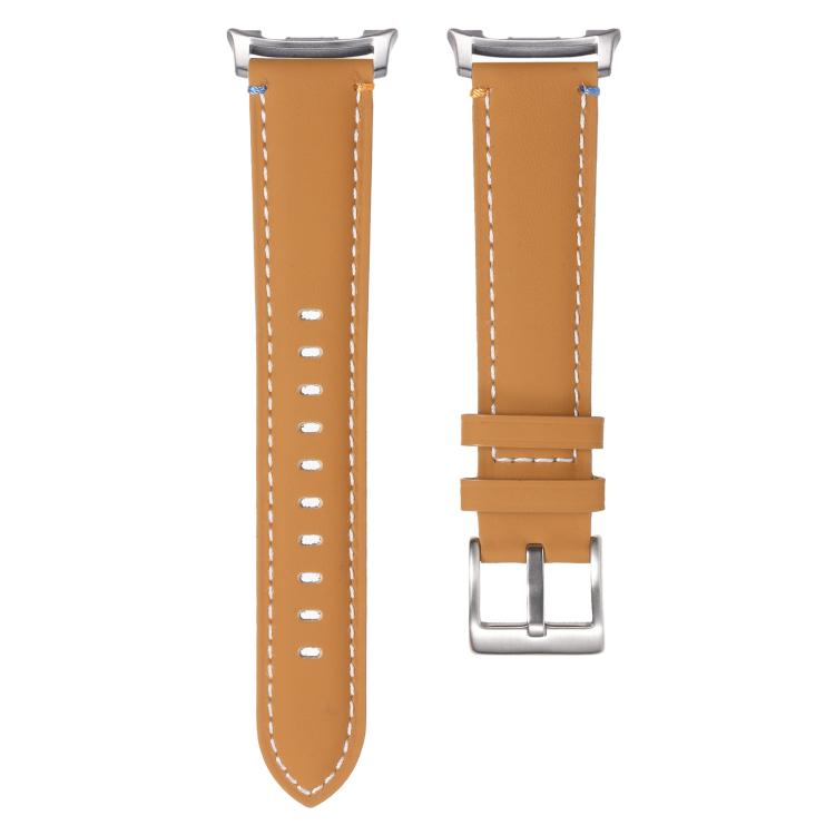 For Samsung Galaxy Watch8 / Watch8 Classic Stitched Genuine Leather Watch Band
