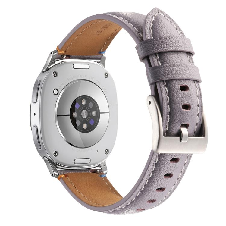 For Samsung Galaxy Watch8 / Watch8 Classic Stitched Genuine Leather Watch Band