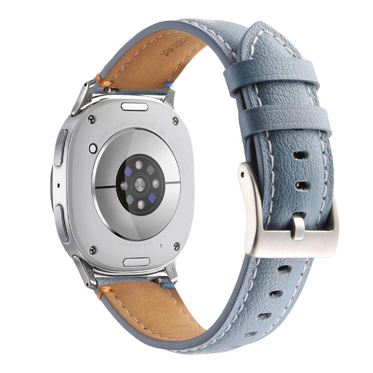 For Samsung Galaxy Watch8 / Watch8 Classic Stitched Genuine Leather Watch Band