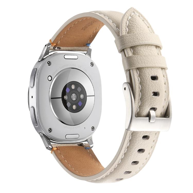For Samsung Galaxy Watch8 / Watch8 Classic Stitched Genuine Leather Watch Band