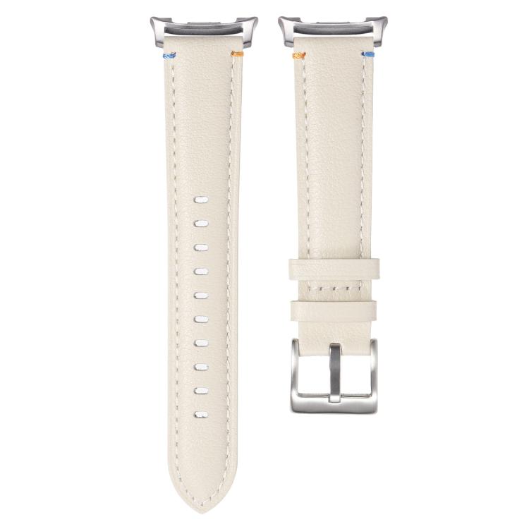 For Samsung Galaxy Watch8 / Watch8 Classic Stitched Genuine Leather Watch Band