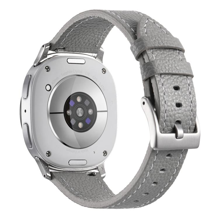 For Samsung Galaxy Watch8 / Watch8 Classic Double Sided Lychee Texture Leather Watch Band