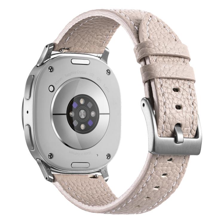 For Samsung Galaxy Watch8 / Watch8 Classic Double Sided Lychee Texture Leather Watch Band