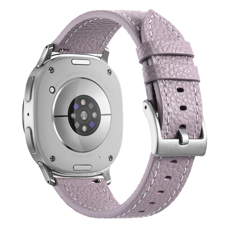 For Samsung Galaxy Watch8 / Watch8 Classic Double Sided Lychee Texture Leather Watch Band