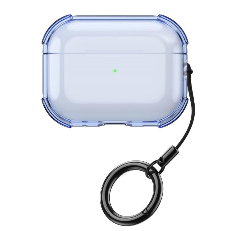 For AirPods Pro Simple Transparent Soft Shell TPU Earphone Protective Cover  with Ring Rope