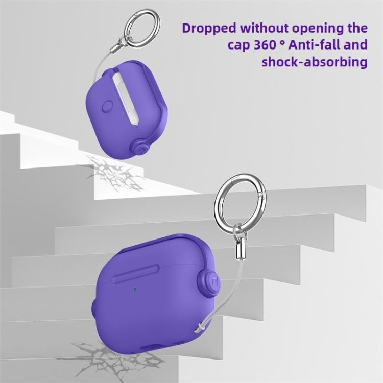 For AirPods Pro 3 Lock TPU Hybrid PC Earphone Protective Cover with Ring Rope