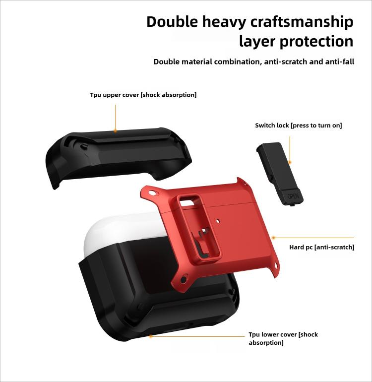 For AirPods Pro 3 Lock TPU Hybrid PC Earphone Protective Cover