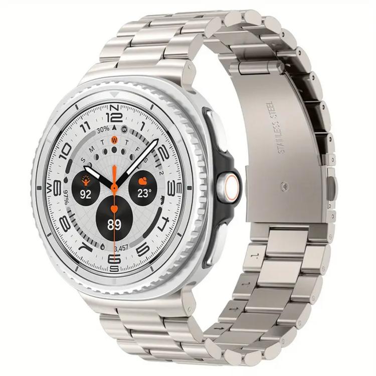 For Samsung Galaxy Watch8 / Watch8 Classic Integrated Three Beads Metal Titanium Watch Band