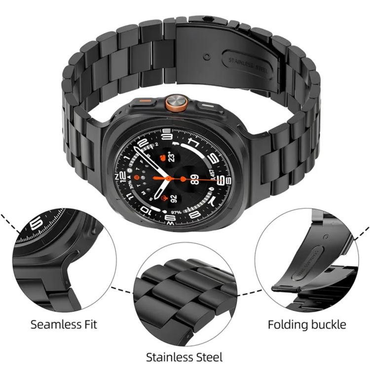 For Samsung Galaxy Watch8 / Watch8 Classic Integrated Three Beads Metal Titanium Watch Band