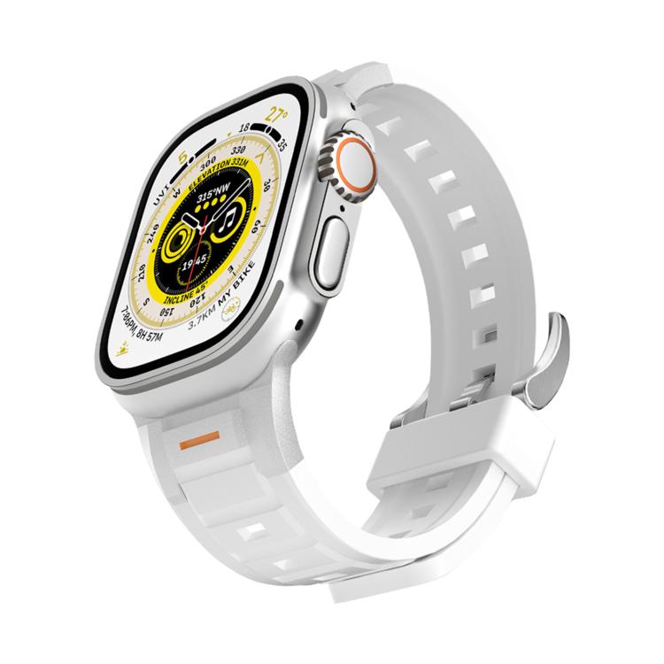 For Apple Watch 46mm / 49mm / 45mm / 44mm Pioneer Metal Joint Colorful Silicone Watch Band