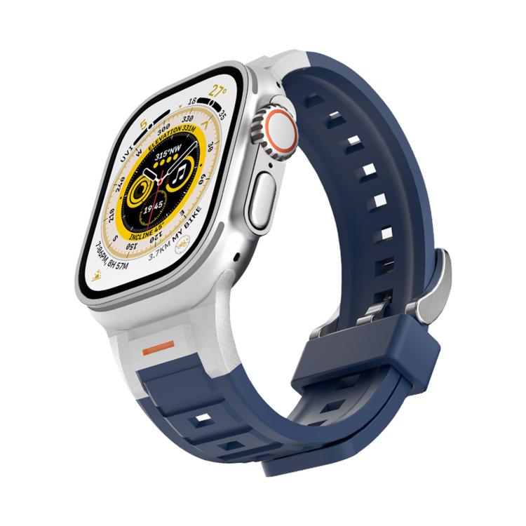 For Apple Watch 46mm / 49mm / 45mm / 44mm Pioneer Metal Joint Colorful Silicone Watch Band