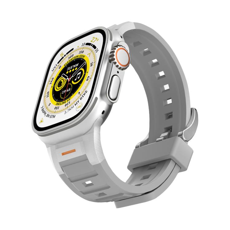 For Apple Watch 46mm / 49mm / 45mm / 44mm Pioneer Metal Joint Colorful Silicone Watch Band
