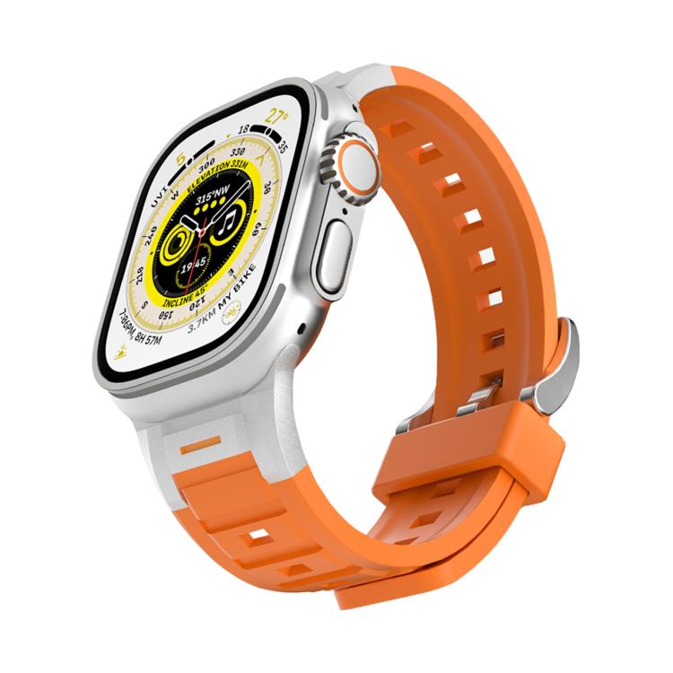 For Apple Watch 42mm / 41mm / 40mm / 38mm Pioneer Metal Joint Colorful Silicone Watch Band