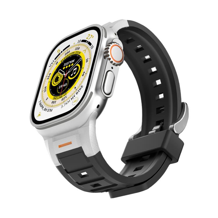 For Apple Watch 42mm / 41mm / 40mm / 38mm Pioneer Metal Joint Colorful Silicone Watch Band