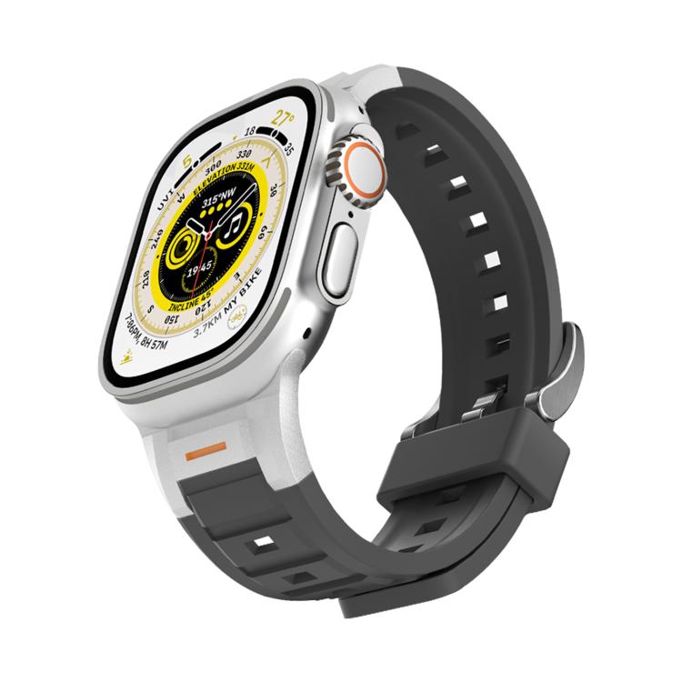 For Apple Watch 42mm / 41mm / 40mm / 38mm Pioneer Metal Joint Colorful Silicone Watch Band