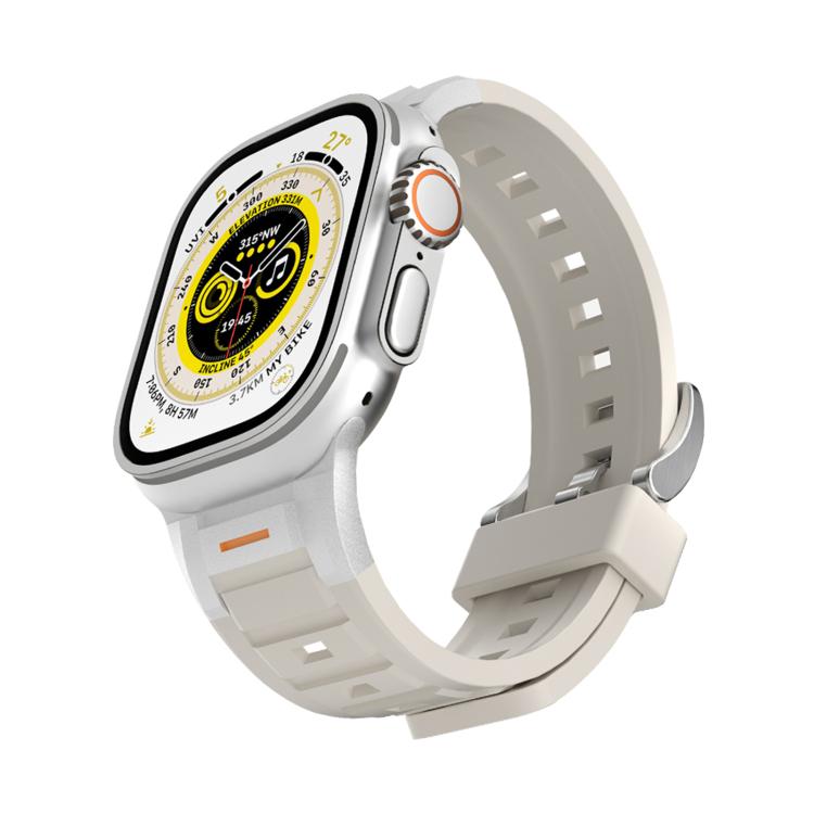 For Apple Watch 42mm / 41mm / 40mm / 38mm Pioneer Metal Joint Colorful Silicone Watch Band