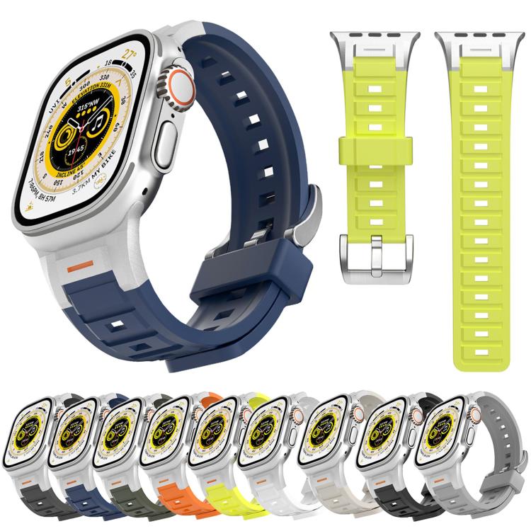 For Apple Watch 42mm / 41mm / 40mm / 38mm Pioneer Metal Joint Colorful Silicone Watch Band