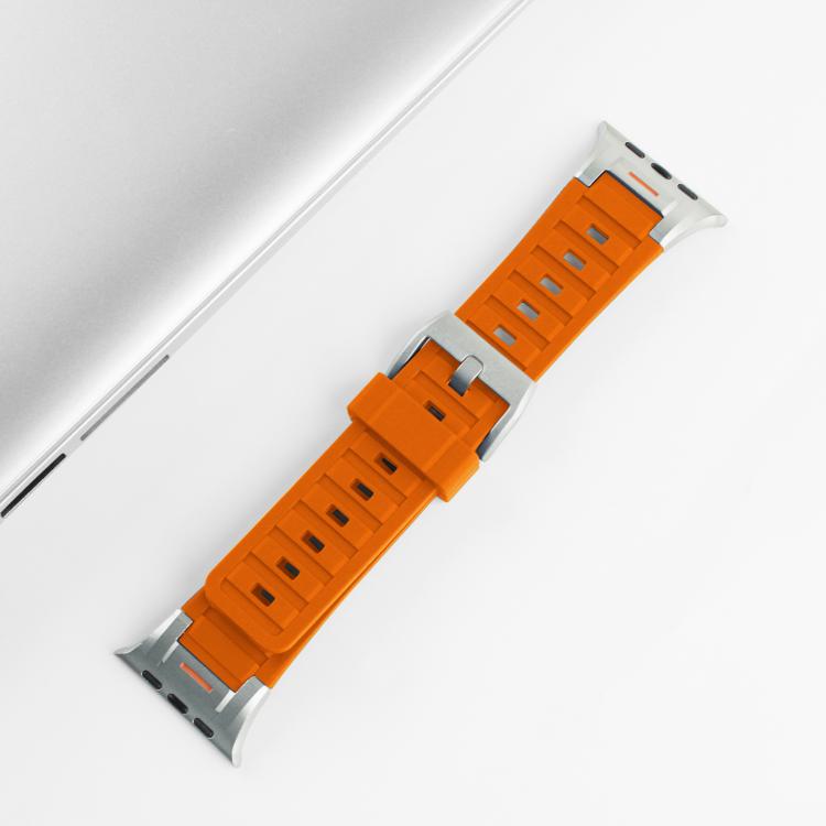 For Apple Watch 46mm / 49mm / 45mm / 44mm Pioneer Metal Joint Colorful Silicone Watch Band