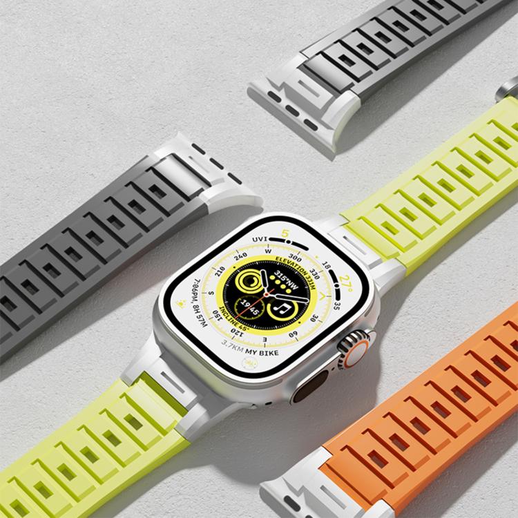 For Apple Watch 42mm / 41mm / 40mm / 38mm Pioneer Metal Joint Colorful Silicone Watch Band