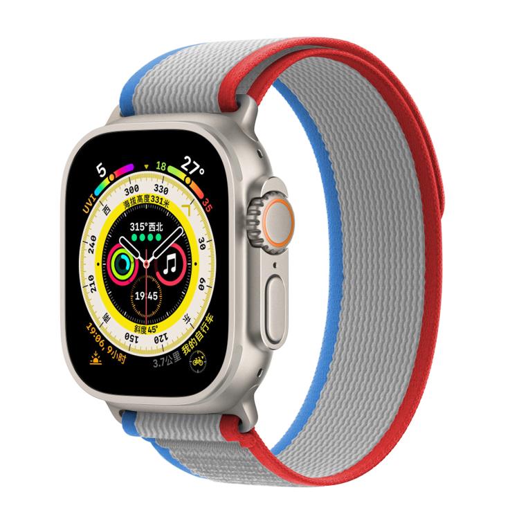 For Apple Watch 3 / 2 / 1 42mm Wild Path Loop Nylon Watch Band with 3D Curved Film