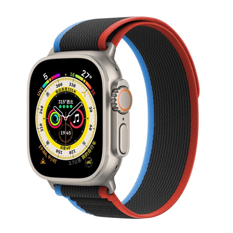 For Apple Watch 3 / 2 / 1 42mm Wild Path Loop Nylon Watch Band with 3D Curved Film
