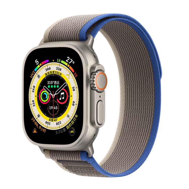 For Apple Watch 3 / 2 / 1 42mm Wild Path Loop Nylon Watch Band with 3D Curved Film