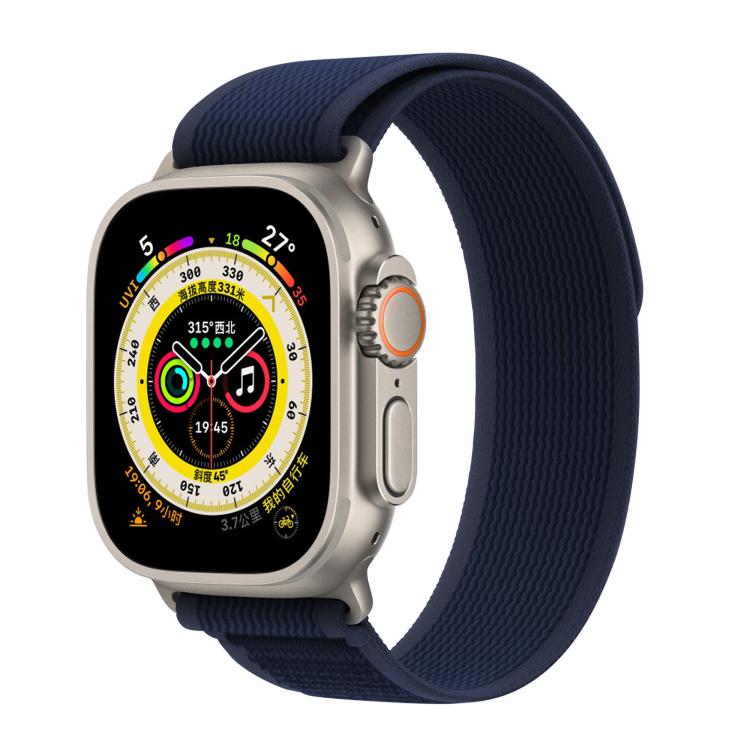For Apple Watch Ultra / 2 49mm Wild Path Loop Nylon Watch Band with 3D Curved Film