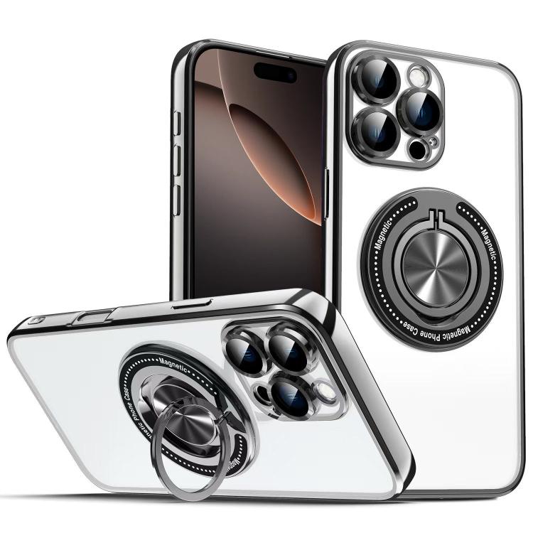 For iPhone 16 Pro Colorful 360 Invisible Ring MagSafe Phone Case