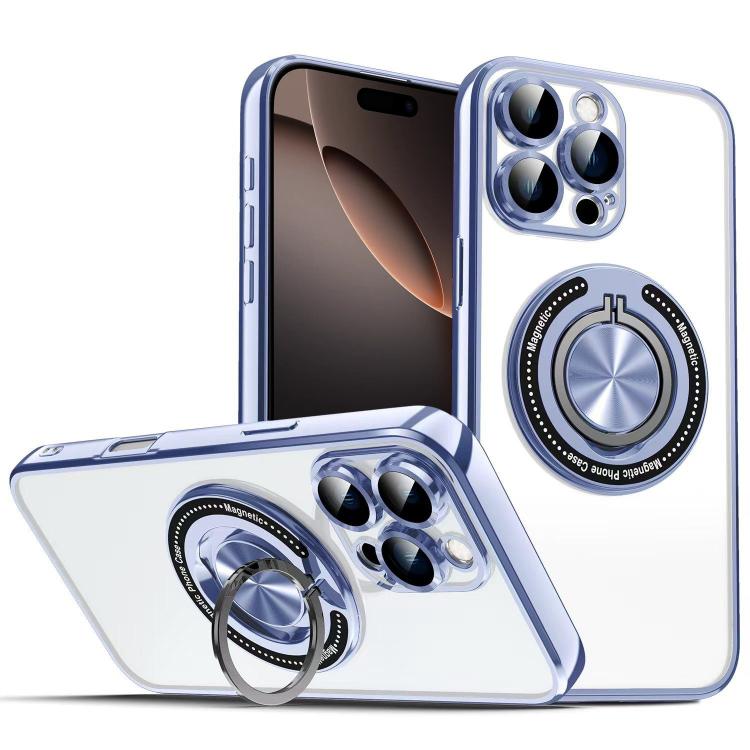 For iPhone 16 Pro Colorful 360 Invisible Ring MagSafe Phone Case
