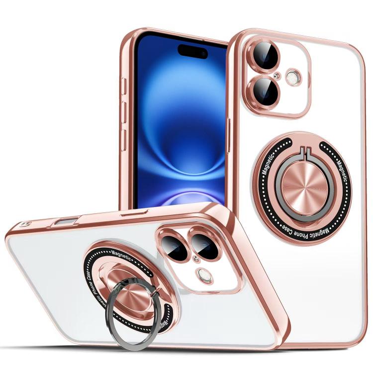For iPhone 16 Plus Colorful 360 Invisible Ring MagSafe Phone Case