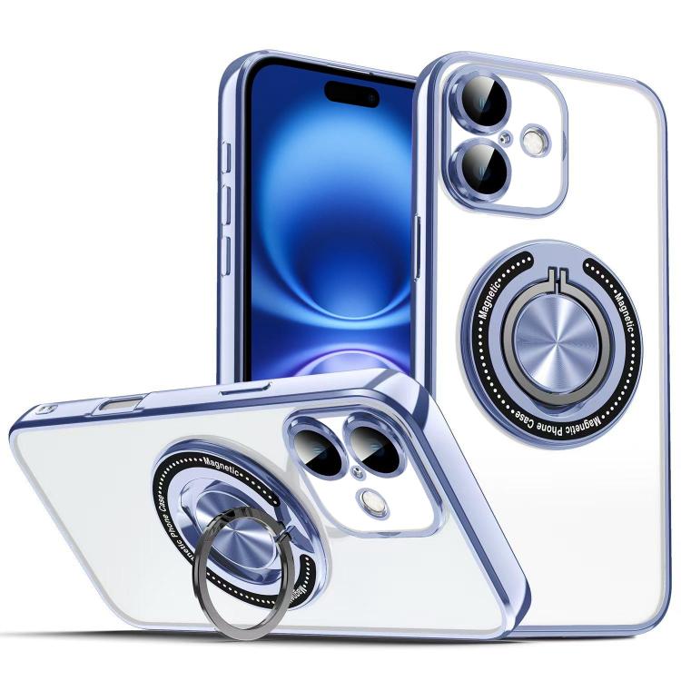 For iPhone 16 Plus Colorful 360 Invisible Ring MagSafe Phone Case